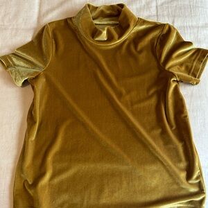 Madewell Velvet Mustard Short Sleeve Top